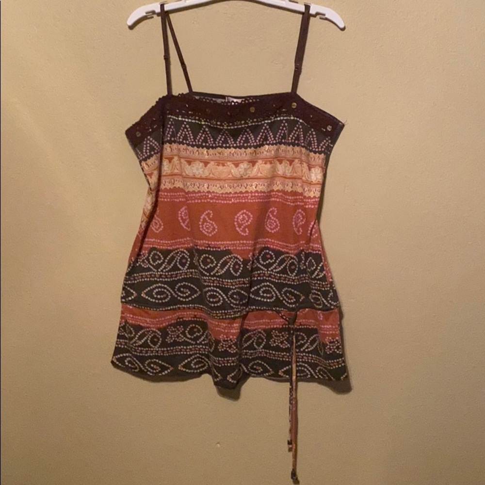 LEI women’s medium blouse orange and brown